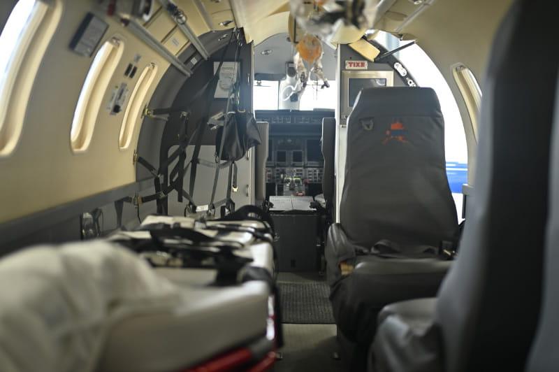 A look inside a LifeMed Alaska air ambulance plane. (Photo by Walter Johnson Jr./American Heart Association)